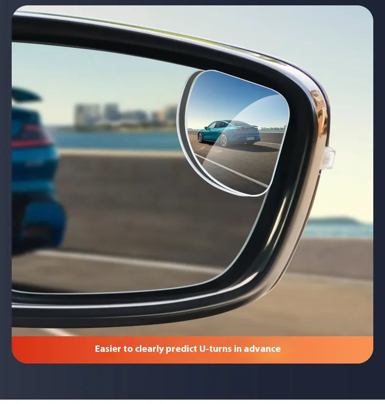 Car Rearview Mirror 360° Car Blind Spot Mirror Glass Car Small Round Mirror Ultra-Clear Wide-View Reversing Auxiliary Mirror