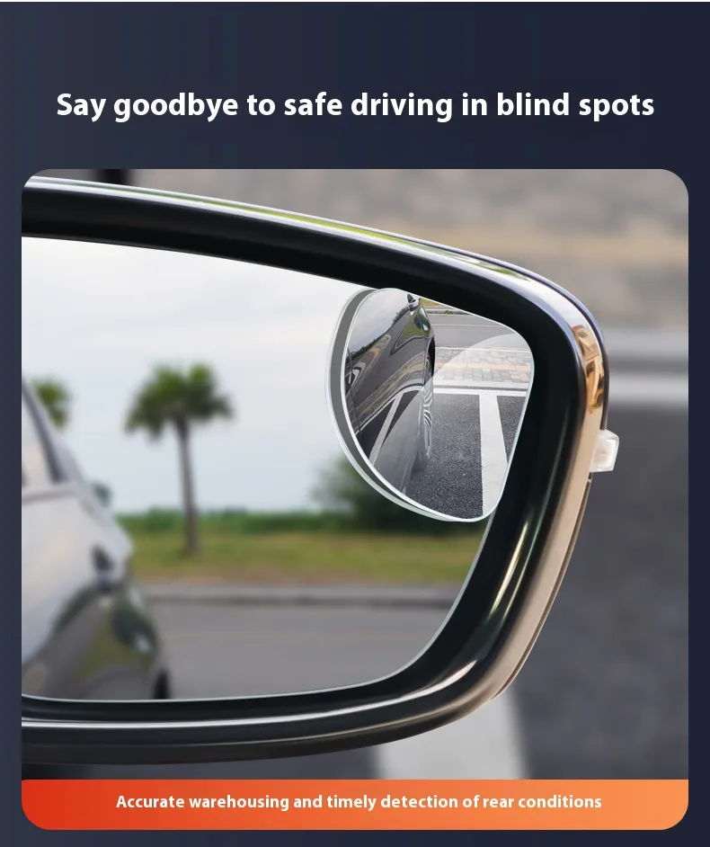 Car Rearview Mirror 360° Car Blind Spot Mirror Glass Car Small Round Mirror Ultra-Clear Wide-View Reversing Auxiliary Mirror
