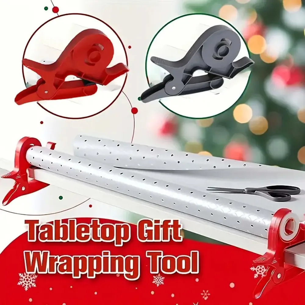2Pcs/Set Paper Roll Holder Tape Dispenser Clamp Wrap Buddies Wrap Gift Wrap Clips