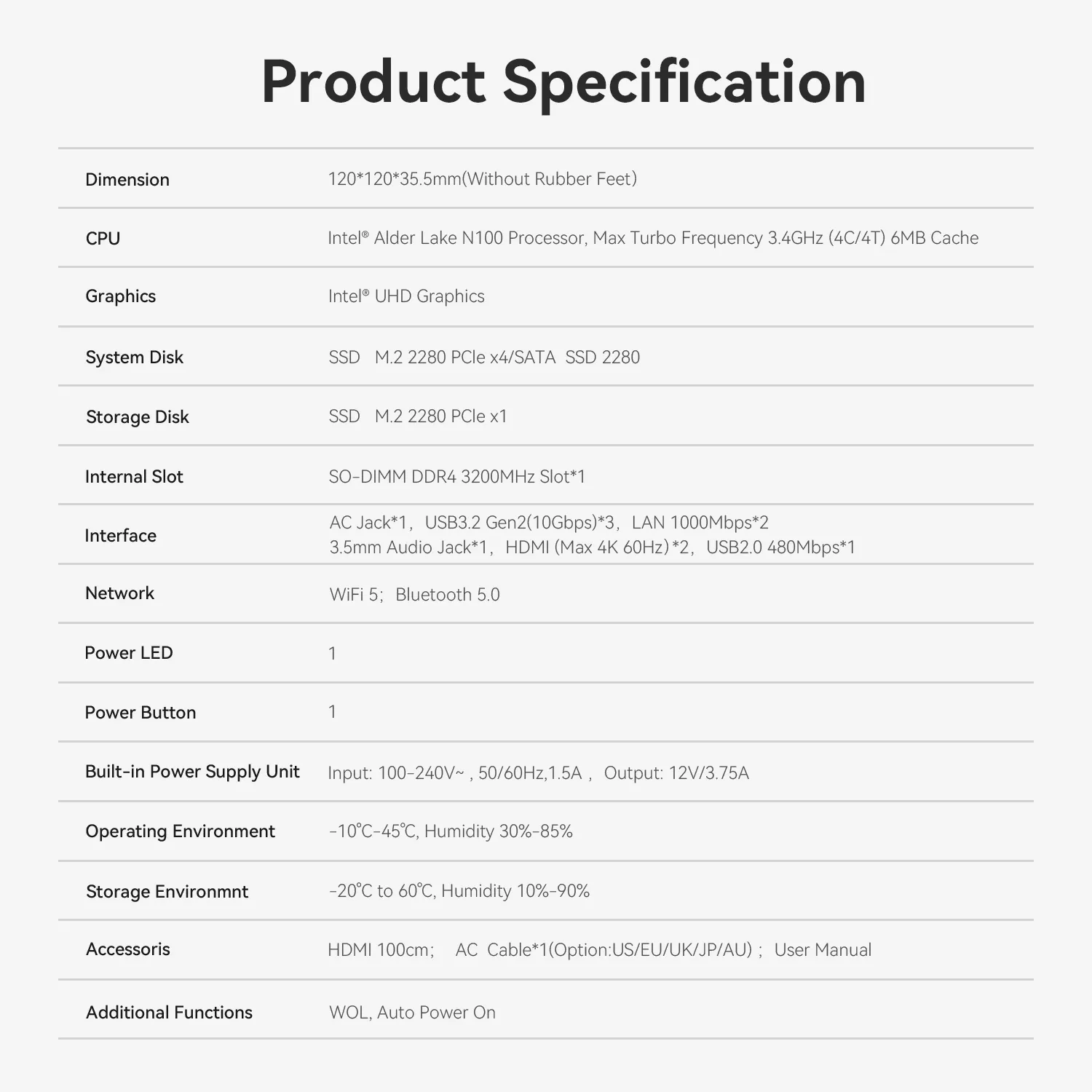 OUMAX MAX N Intel Alder Lake-N100 16GB RAM 500GB SSD WIFI5 BT5.0 4K Dual Output HD Windows 11 Mini Gaming Computer Desktop PC OUMAX MAX N Intel Alder Lake-N100 16GB RAM 500GB SSD WIFI5 BT5.0 4K Dual Output HD Windows 11 Mini Gaming Computer Desktop PC