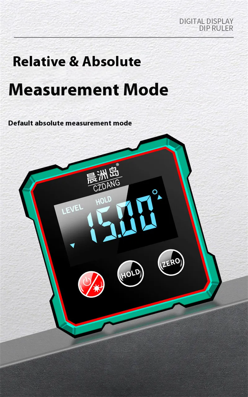 CZDang Digital Display Inclinometer Four-sided magnet Angle Finder Bevel Gauge Protractor with 1.8FSTN Screen Rechargeable Battery Four-Sided Magnets Type-C Charging