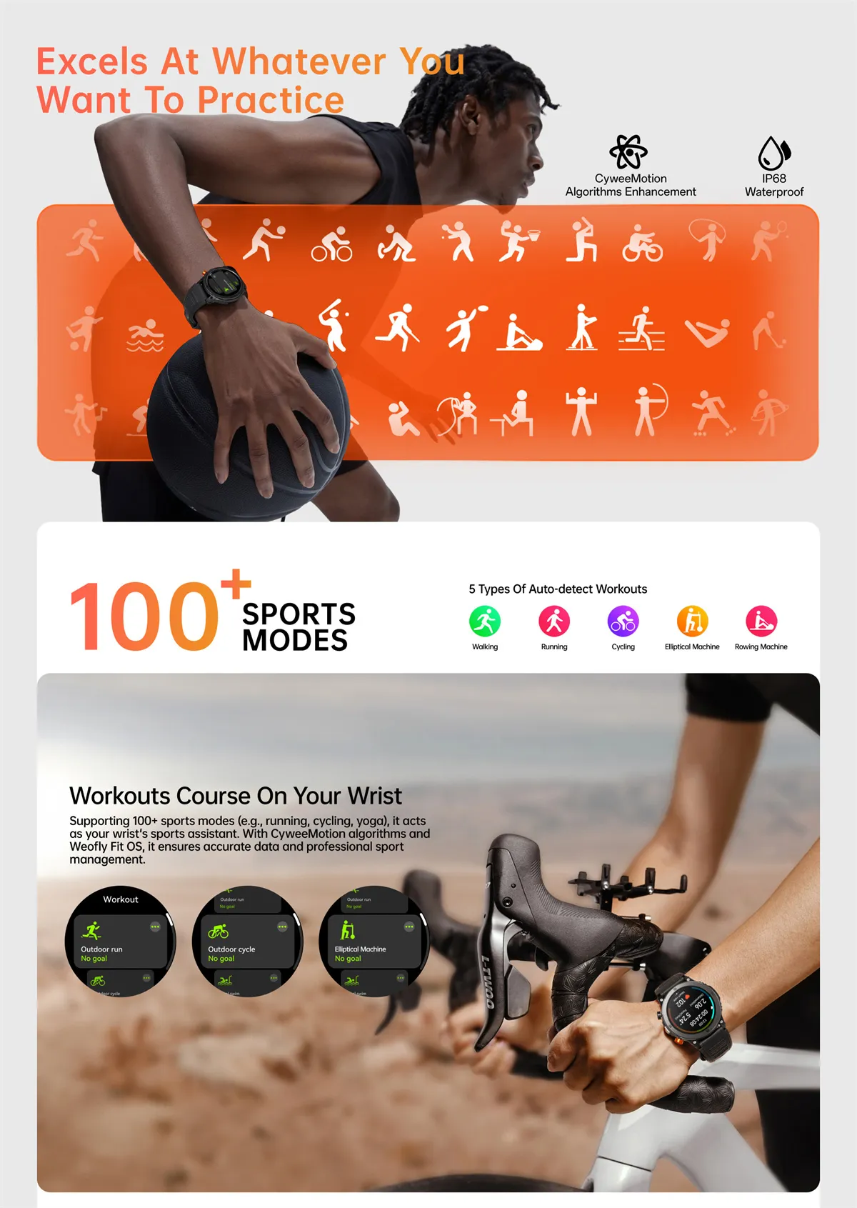 Weofly Conquer 1.43inch AMOLED Display bluetooth Call Heart Rate Blood Pressure Blood Oxygen Monitor Sleep Monitoring Stress Tracker Multi-sport Modes IP68 Waterproof Smart Watch Weofly Conquer 1.43inch AMOLED Display bluetooth Call Heart Rate Blood Pressure Blood Oxygen Monitor Sleep Monitoring Stress Tracker Multi-sport Modes IP68 Waterproof Smart Watch