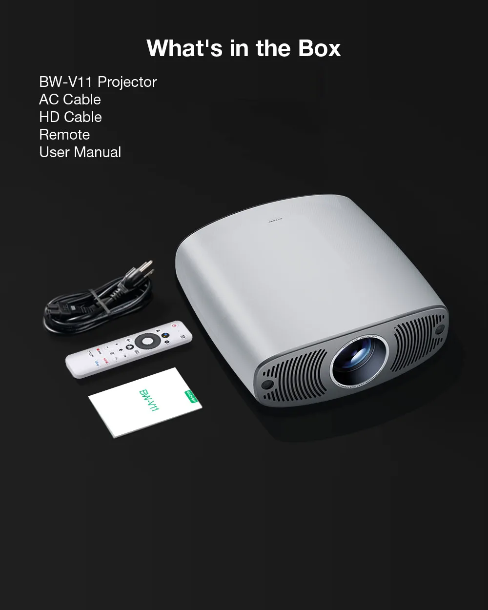 Blitzwolf BW-V11 Dolby Vision Projector with Google TV Licensed Netflix Fully Sealed Optical Engine 4K Support 1100 ANSI Lumens 1080P HDR10 Auto Keystone Correction 20W Subwoofer Surround