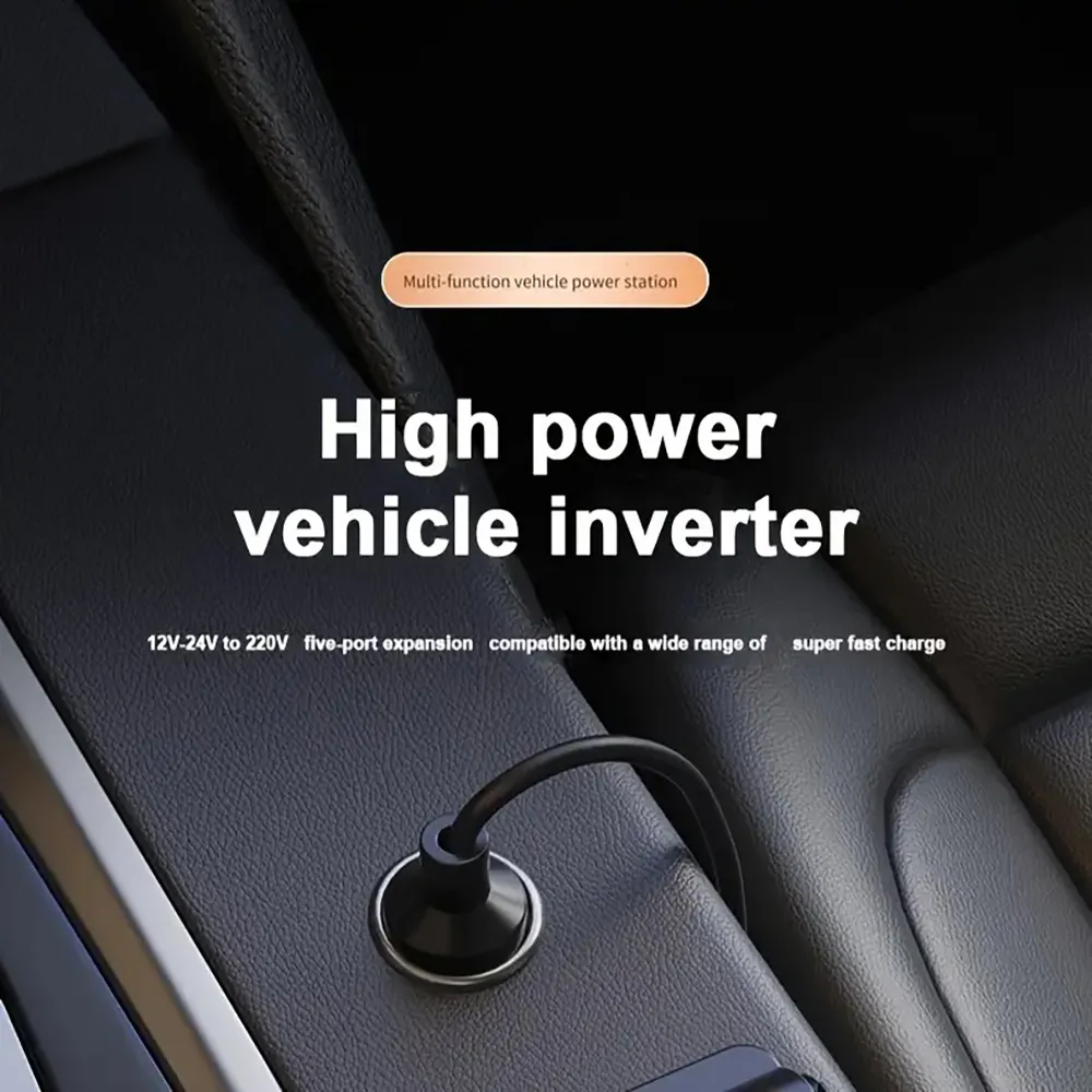 Car Inverter 12V 24V to 220V Multi-Function Socket Mobile Phone Charger 120W Car Power Converter with Smart Digital Display