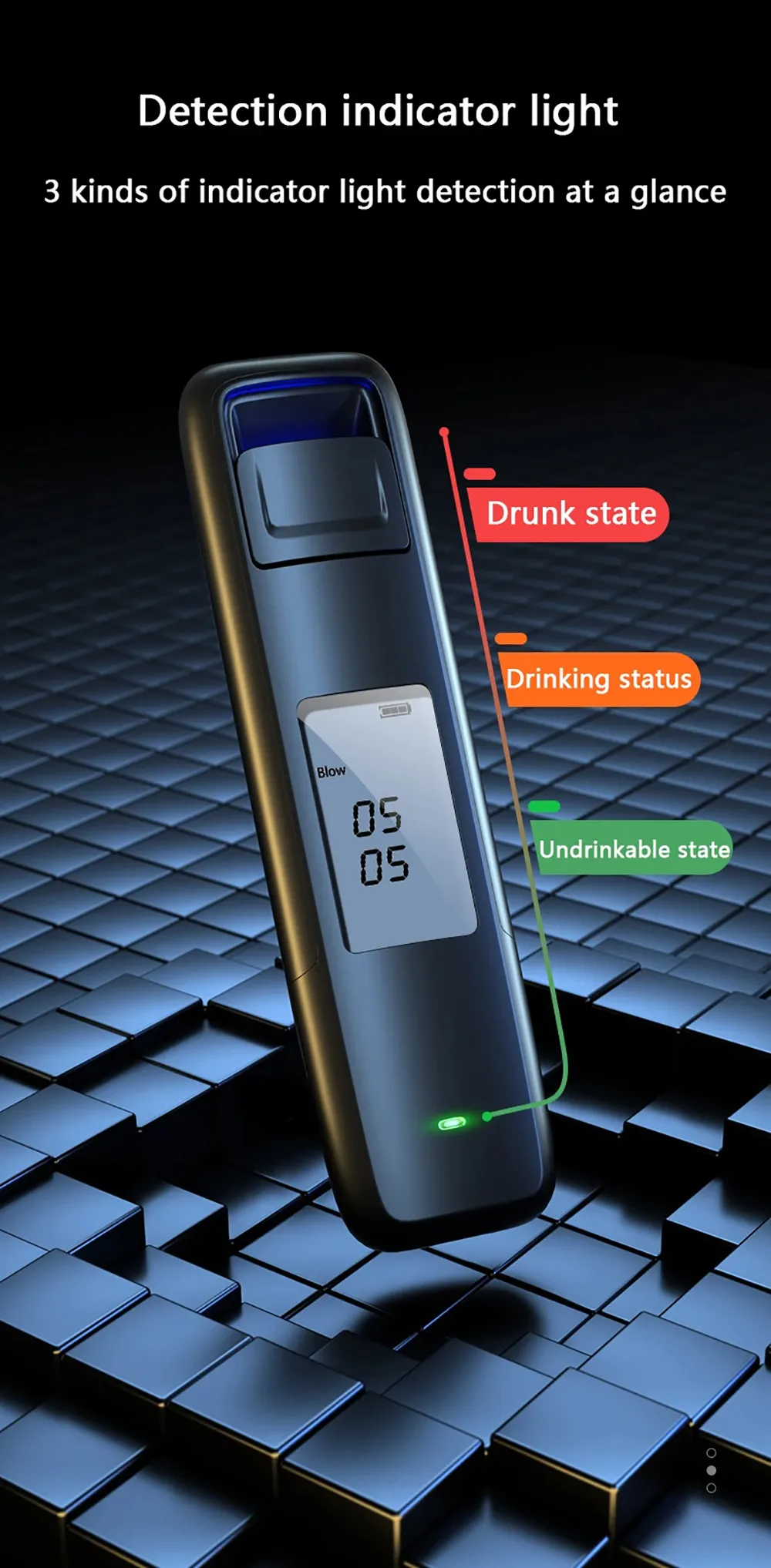 Non-Contact Alcohol Tester with Digital Display USB Rechargeable Portable Alcohol Tester Analyzer High Precision Alcohol Tester