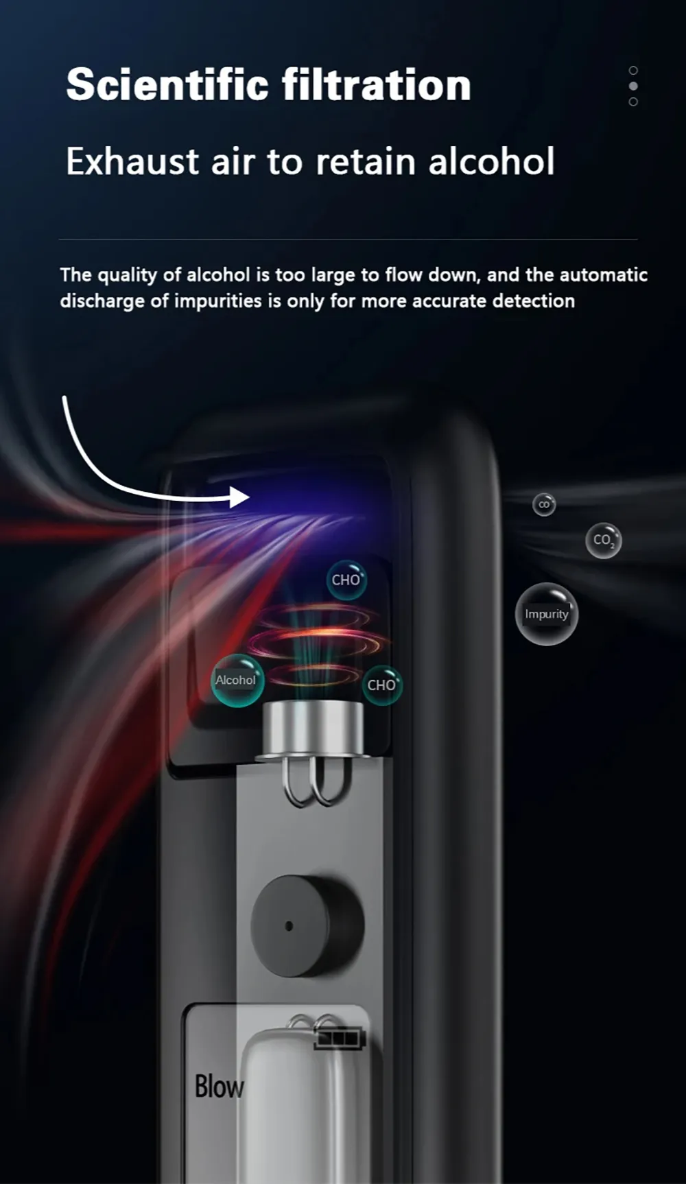 Non-Contact Alcohol Tester with Digital Display USB Rechargeable Portable Alcohol Tester Analyzer High Precision Alcohol Tester