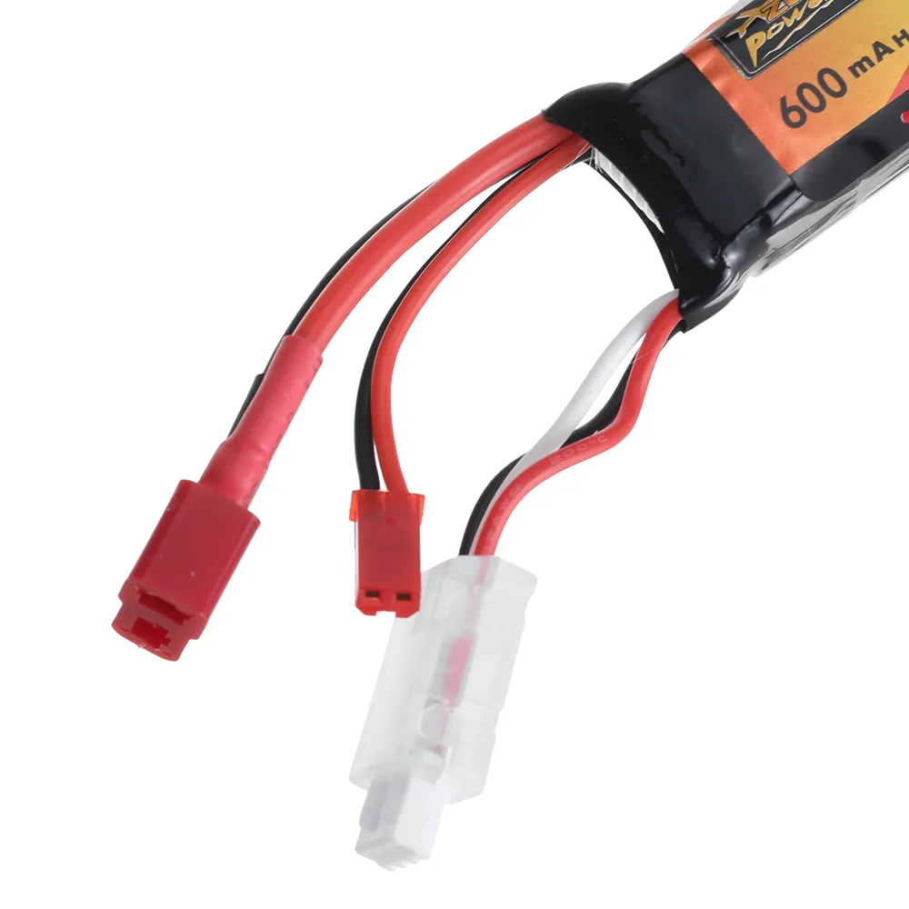 4PCS ZOP Power 7.4V 600mAh 60C 2S LiPo Battery JST + T Plug with B3 Charger XT30 Adapter Cable for RC Models