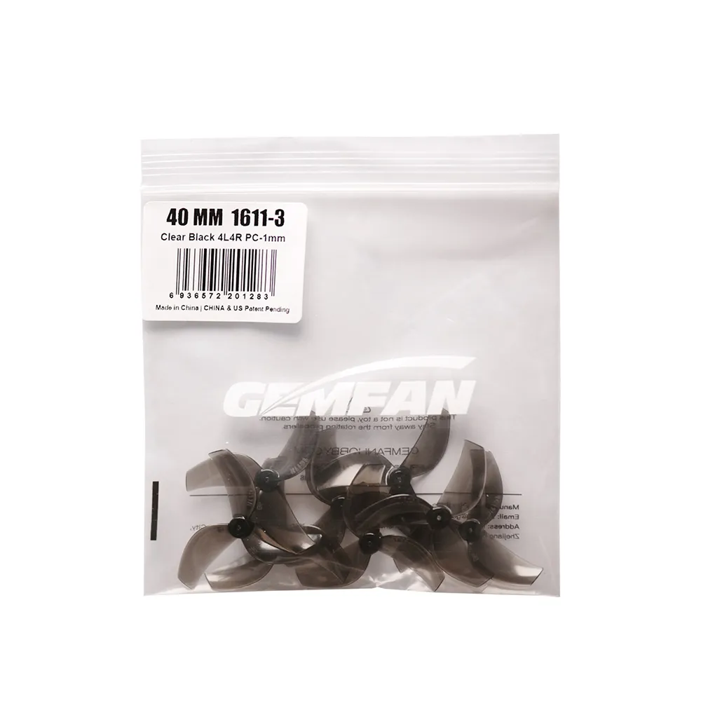 4 Pairs / 8 Pairs GEMFAN 1611 40mm 1.6 Inch 3 Blade PC Propeller 1mm / 1.5mm for FPV Racing Drones Compatible with 0802 1102 Motor 4 Pairs / 8 Pairs GEMFAN 1611 40mm 1.6 Inch 3 Blade PC Propeller 1mm / 1.5mm for FPV Racing Drones Compatible with 0802 1102 Motor