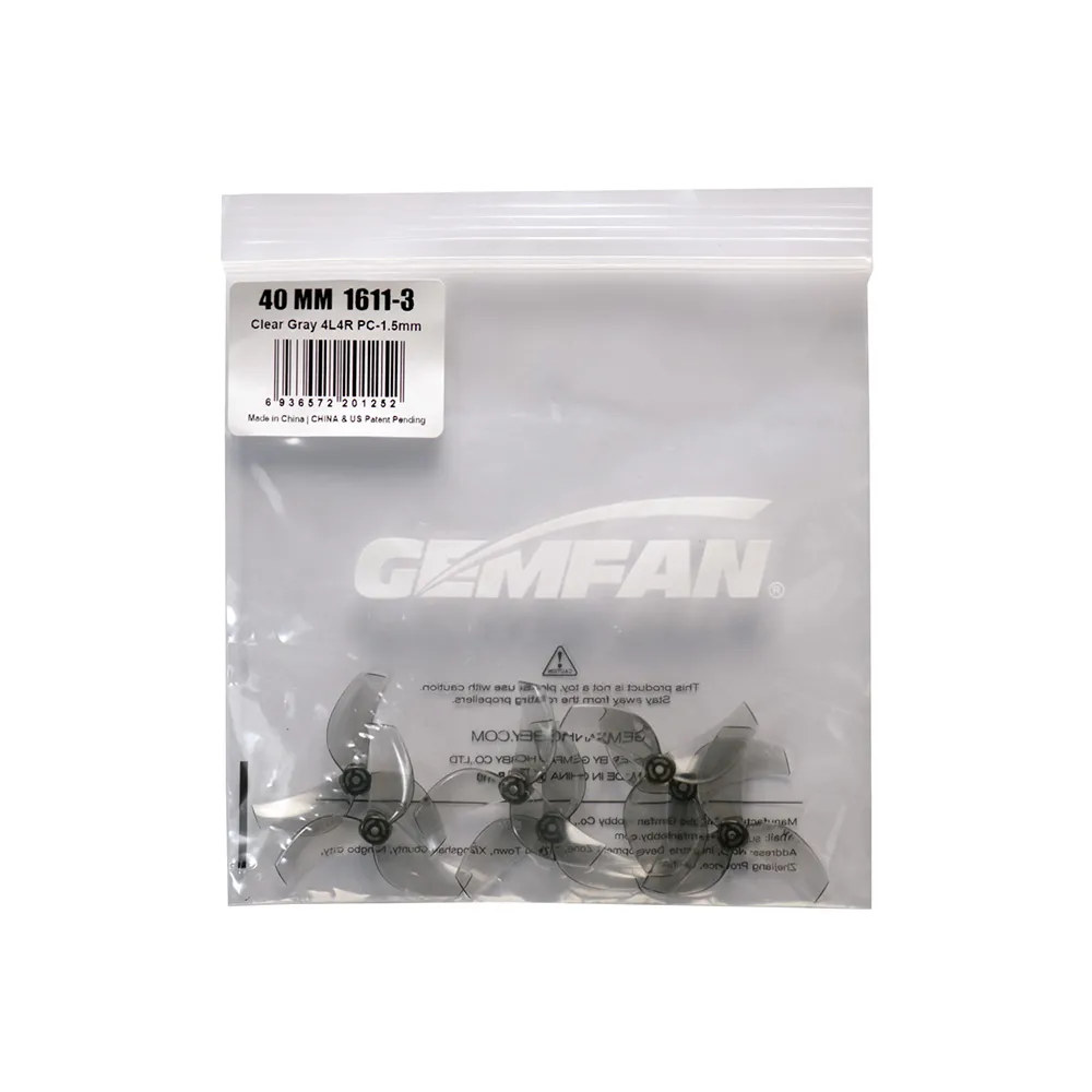 4 Pairs / 8 Pairs GEMFAN 1611 40mm 1.6 Inch 3 Blade PC Propeller 1mm / 1.5mm for FPV Racing Drones Compatible with 0802 1102 Motor 4 Pairs / 8 Pairs GEMFAN 1611 40mm 1.6 Inch 3 Blade PC Propeller 1mm / 1.5mm for FPV Racing Drones Compatible with 0802 1102 Motor