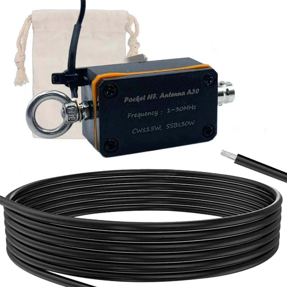 A30 1-30MHz Pocket HF Antenna Shortwave Antenna Inverted V Horizontal Balun Long Line Wideband End-fed A30 1-30MHz Pocket HF Antenna Shortwave Antenna Inverted V Horizontal Balun Long Line Wideband End-fed