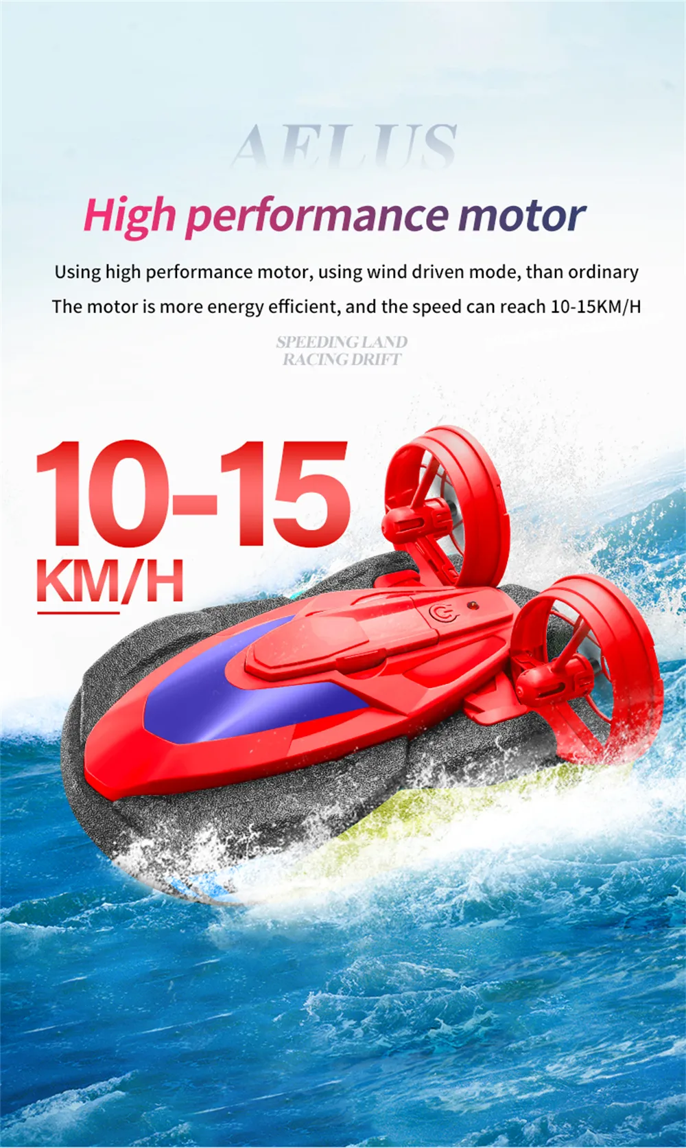 4DRC S10 2.4G wasserdichte coole Beleuchtung Racing Drift Amphibious 2 in1 RC Auto Boot RTR Fahrzeugmodelle