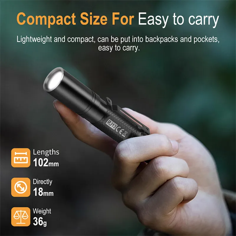 SEEKNITE RJ13 500LM Mini Powerful LED Keychain Flahslight With 14500 Battery Portable Penlight Pocket Lamp Strong Light Handy Lanterna for Camping Outdoor Activities