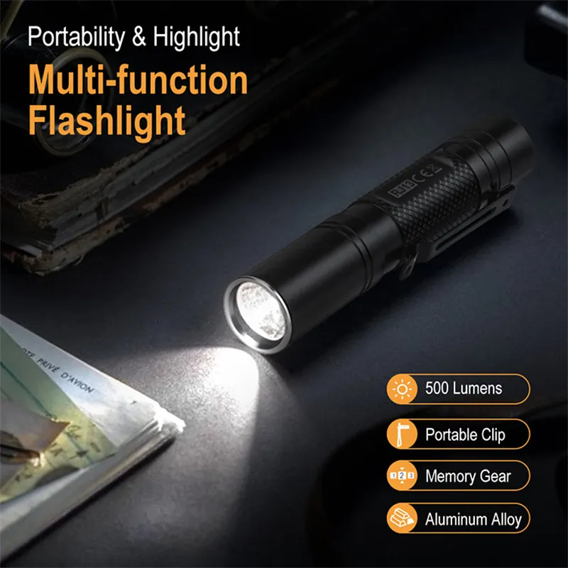 SEEKNITE RJ13 500LM Mini Powerful LED Keychain Flahslight With 14500 Battery Portable Penlight Pocket Lamp Strong Light Handy Lanterna for Camping Outdoor Activities