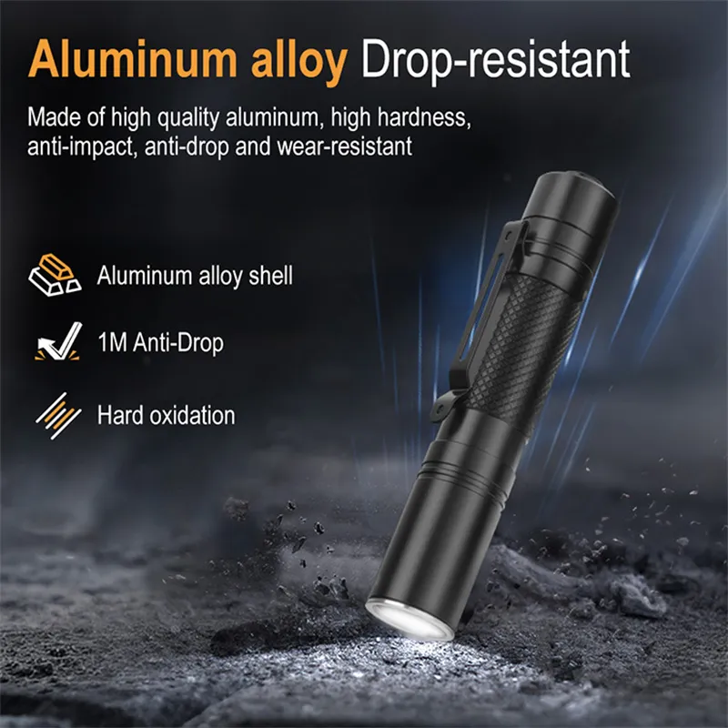 SEEKNITE RJ13 500LM Mini Powerful LED Keychain Flahslight With 14500 Battery Portable Penlight Pocket Lamp Strong Light Handy Lanterna for Camping Outdoor Activities