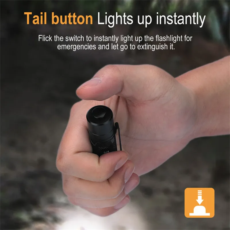 SEEKNITE RJ13 500LM Mini Powerful LED Keychain Flahslight With 14500 Battery Portable Penlight Pocket Lamp Strong Light Handy Lanterna for Camping Outdoor Activities