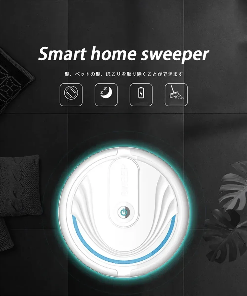 Home Automatic Floor Clraning Robot Mini Intelligent Wireless Vacuum Cleaner USB Rechargeable Wet And Dry Homesweeper