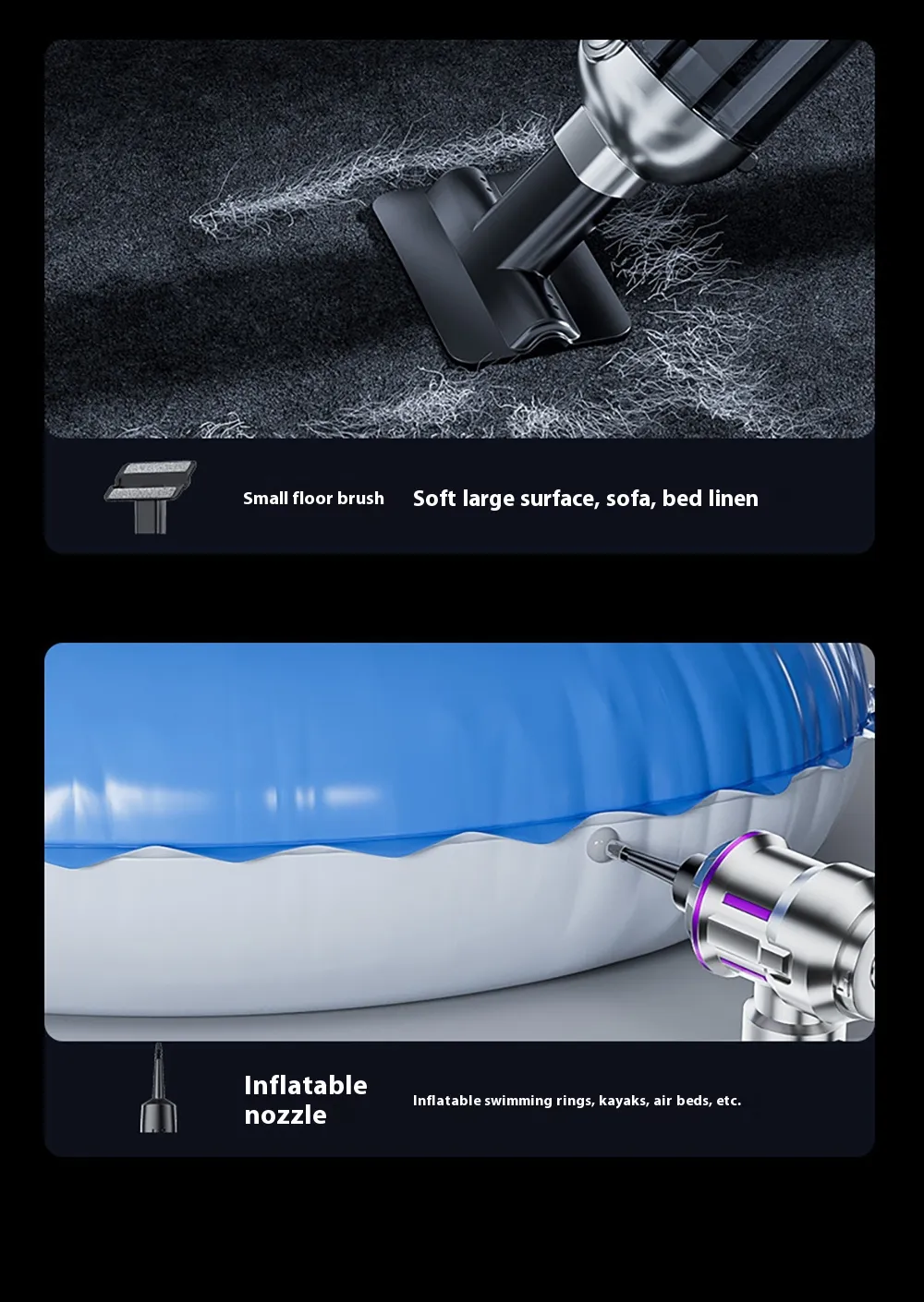 SUITU 100W Brushless Wireless Car Vacuum Cleaner Powerful Suction Wet & Dry Handheld Cleaning Auto Home