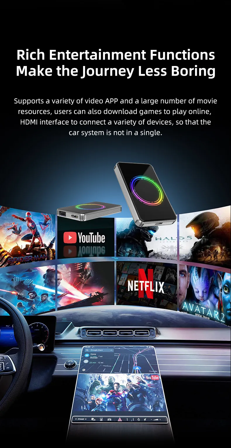 BABAOLONG Wireless Carplay Adapter for Original Wired Carplay to Wireless Car Multimedia Adapter