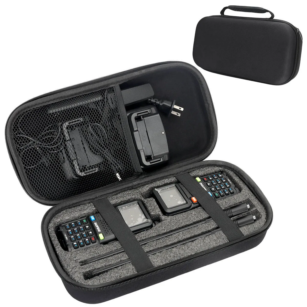 UV-5RH、UV-21 PRO、UV-17 PRO、UV-K5 PLUS、UV-9R Pro用トランシーバーキャリングケース、高品質EVA防水防塵ラジオアクセサリー収納バッグ UV-5RH、UV-21 PRO、UV-17 PRO、UV-K5 PLUS、UV-9R Pro用トランシーバーキャリングケース、高品質EVA防水防塵ラジオアクセサリー収納バッグ