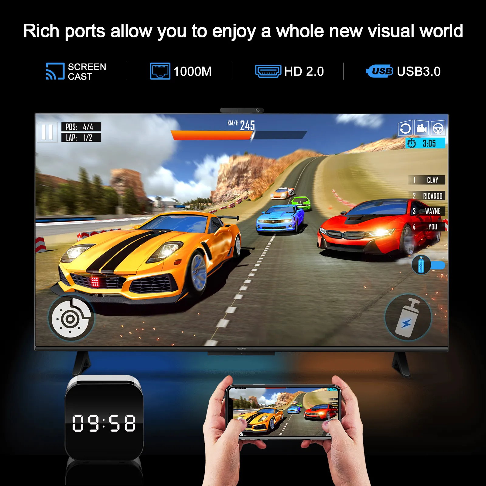 H96Max H728 4+128G 8K Android 14 TX Box Allwinner H728 Octa-core Support Wi-Fi6&Bluetooth5.X Media Player Set Top Box
