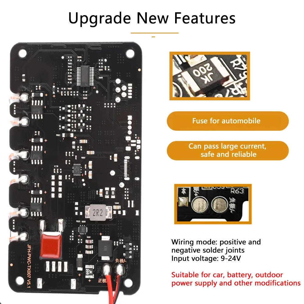 9-32V 20W/22W for QiWireless Charger Transmitter Module Circuit Board with 3 Coil for DIY Car Outdoor Power Supply