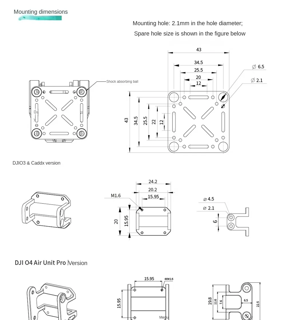 HEQ G-PORT 3-Axis Gimbal Stabilizer Lightweight Quick-Release Design for DJI O4/ O4 Pro Air Unit FPV Drones Fixed Wing Airplane HEQ G-PORT 3-Axis Gimbal Stabilizer Lightweight Quick-Release Design for DJI O4/ O4 Pro Air Unit FPV Drones Fixed Wing Airplane