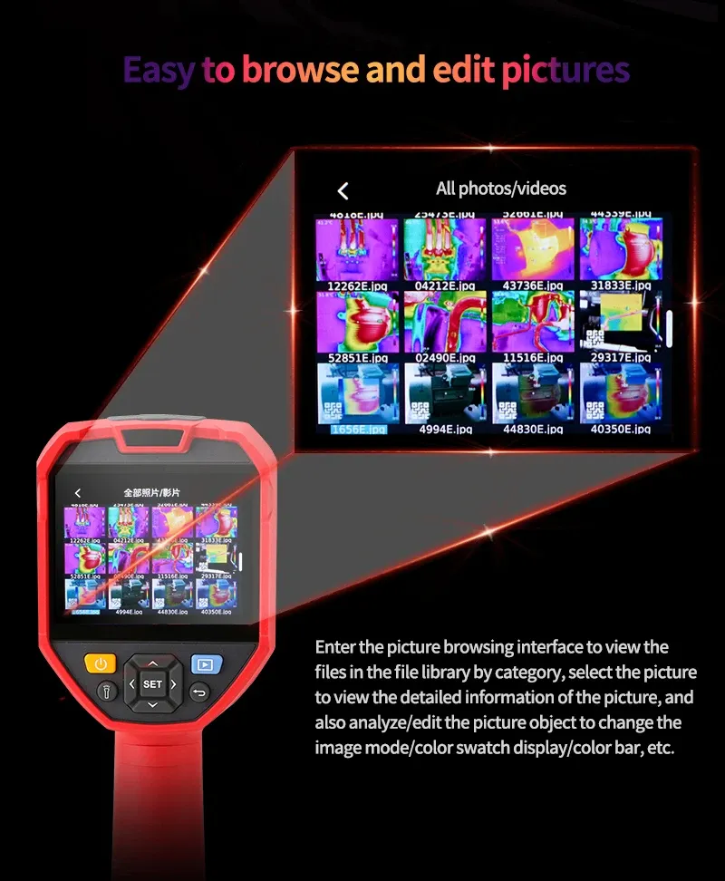 UTI260E Thermal Imager Handheld Infrared Camera 256x192 High Resolution -20℃ to 550℃ Temperature Range Wi-Fi Support IP54 UTI260E Thermal Imager Handheld Infrared Camera 256x192 High Resolution -20℃ to 550℃ Temperature Range Wi-Fi Support IP54