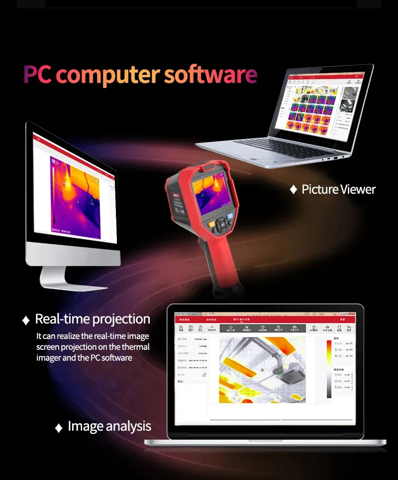 UTI260E Thermal Imager Handheld Infrared Camera 256x192 High Resolution -20℃ to 550℃ Temperature Range Wi-Fi Support IP54 UTI260E Thermal Imager Handheld Infrared Camera 256x192 High Resolution -20℃ to 550℃ Temperature Range Wi-Fi Support IP54