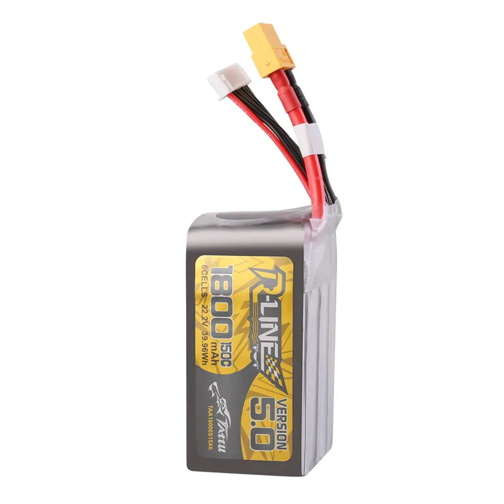 Tattu R-Line Version 5.0 1800mAh 6S 22.2V 150C Lipo Battery XT60 for GEPRC Vapor D6 HD O4 Pro 6S RC FPV Racing Drone Tattu R-Line Version 5.0 1800mAh 6S 22.2V 150C Lipo Battery XT60 for GEPRC Vapor D6 HD O4 Pro 6S RC FPV Racing Drone