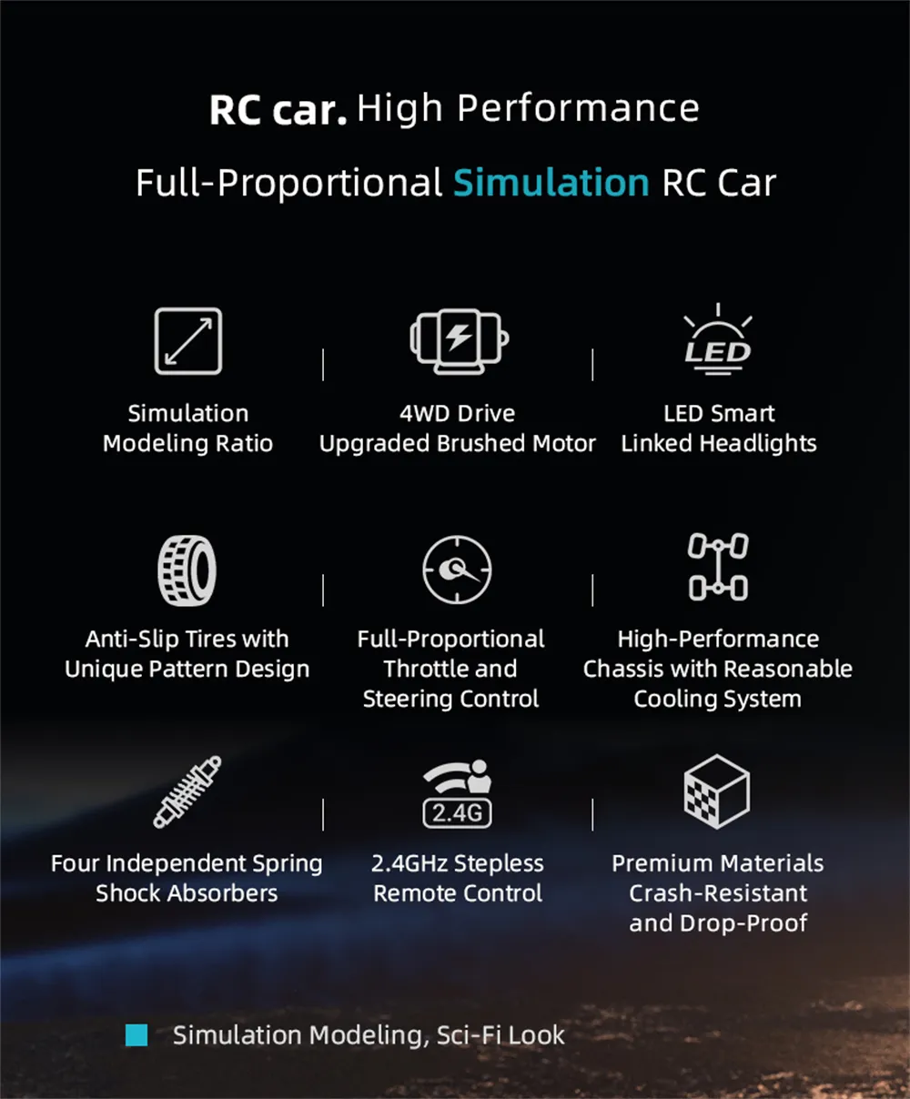 JJRC C8818 1/18 2.4G 4WD Full Proportion Simulation Remote Control Climbing RC Car Vehicle Models RTR