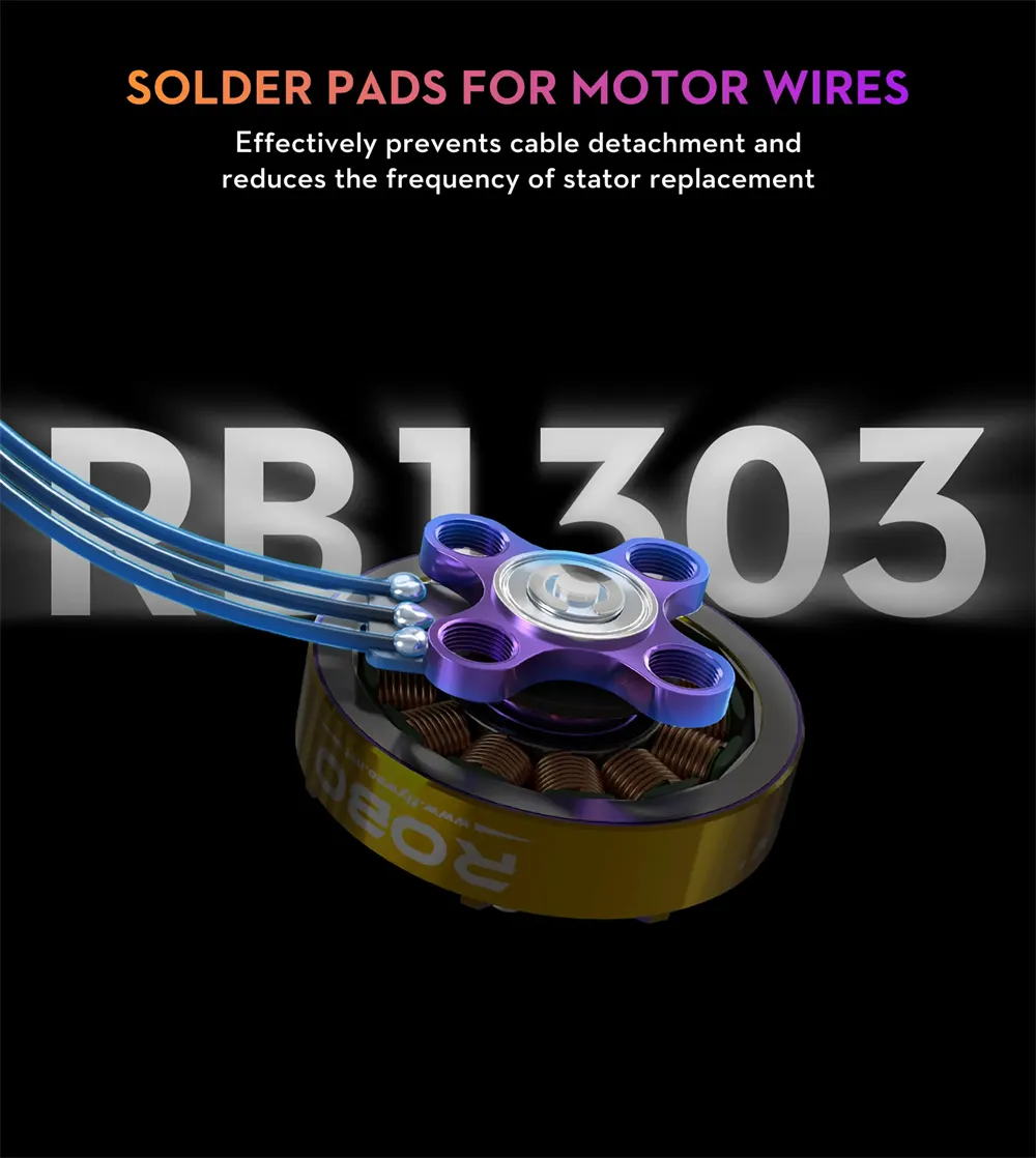 1PC / 4PCS FLYWOO ROBO 1303 6000KV 2-4S Brushless Motor 1.5mm Shaft for RC FPV Racing Drone