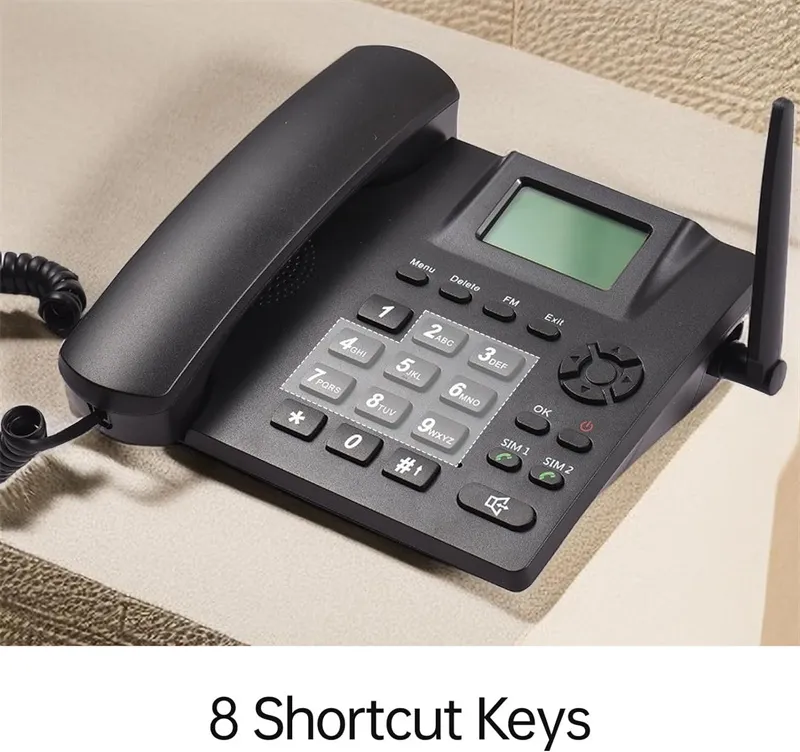 DDK995+ Fixed Wireless Landline Phone Desktop Telephone Support GSM Dual SIM Card 2G Cordless Phone with Antenna