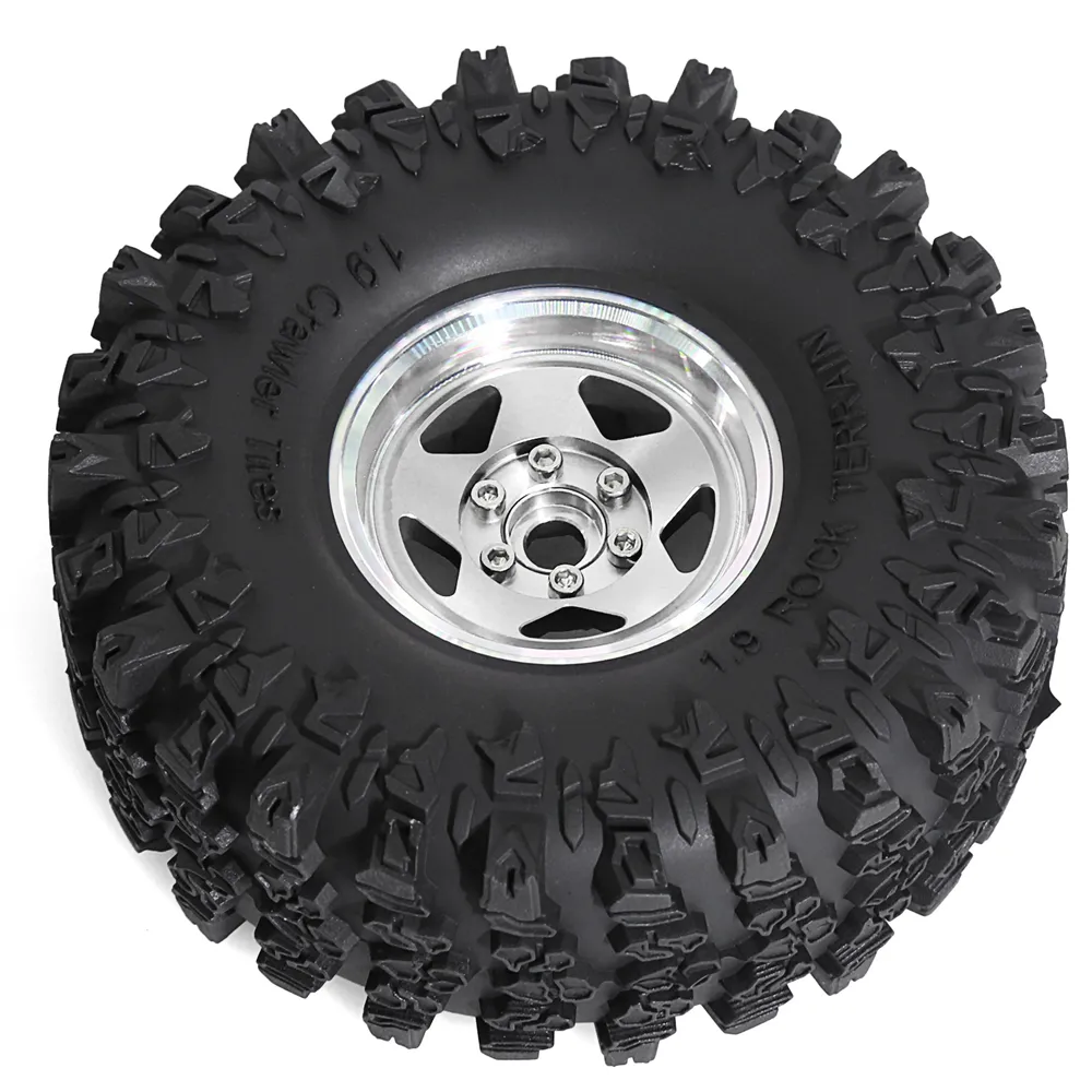4PCS Upgraded 1.9 Inches Tires Aluminum Alloy Wheel Rims for 1/10 Axial SCX10 III Yikong YK4107 RGT Rock Crawler Climbing Truck RC Cars Vehicles Models Spare Parts R226