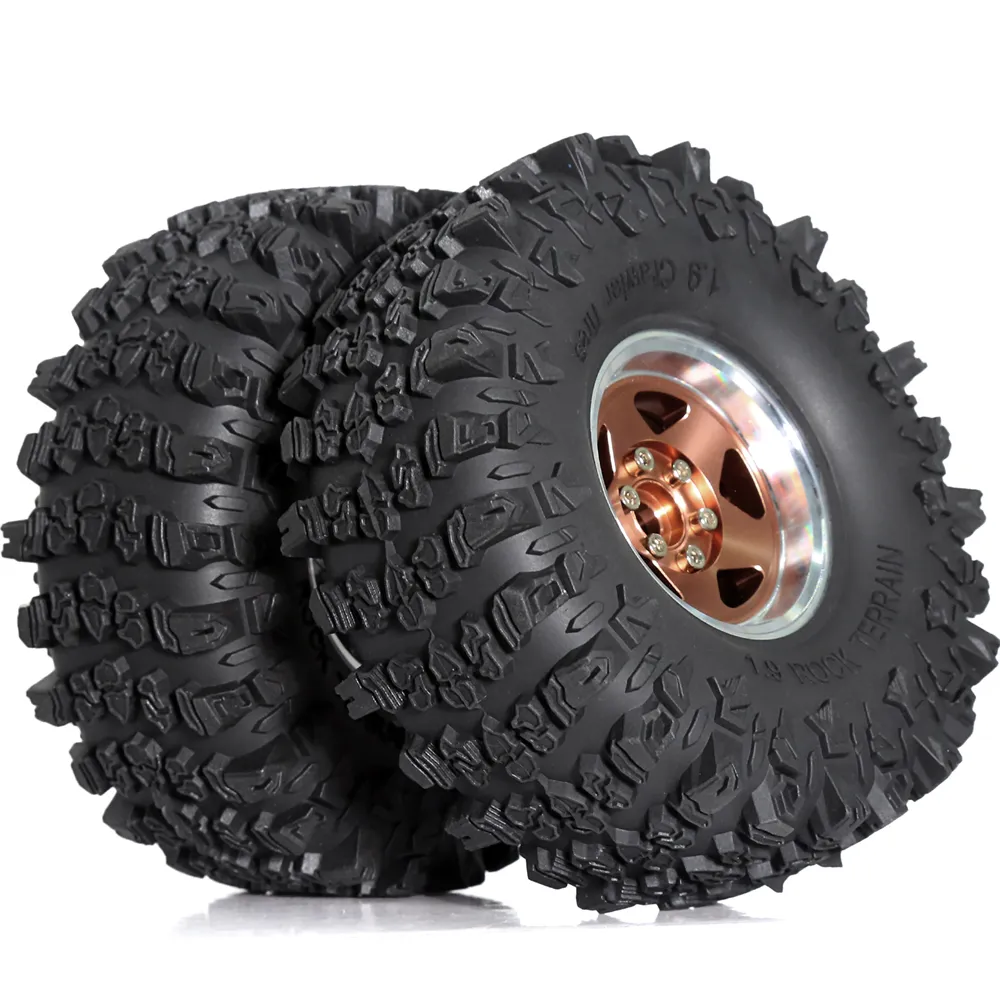 4PCS Upgraded 1.9 Inches Tires Aluminum Alloy Wheel Rims for 1/10 Axial SCX10 III Yikong YK4107 RGT Rock Crawler Climbing Truck RC Cars Vehicles Models Spare Parts R226