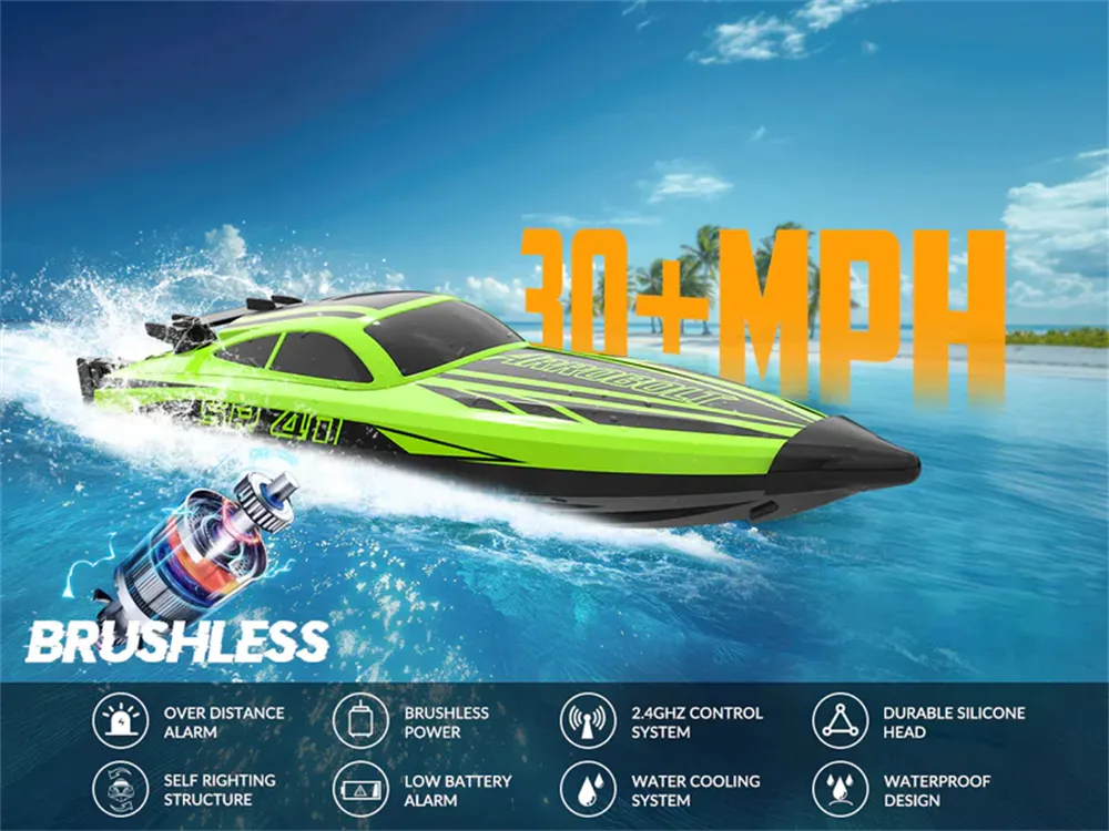 Volantexrc 797-5 SR40 2.4G 30mph RTR Brushless RC Boat Waterproof Auto Self Righting Reverse Water Cooling System Full Proportional High Speed Remote Control Ship Vehicles Models Toys