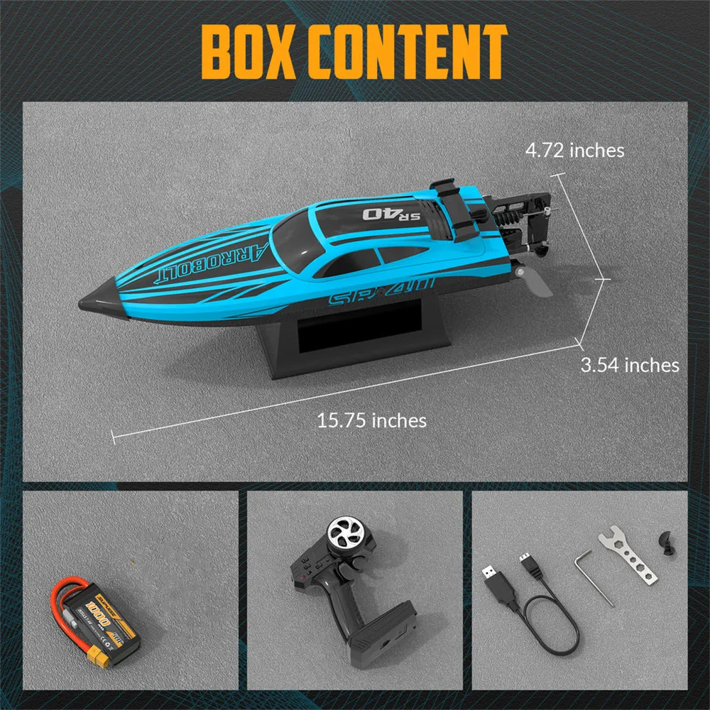 Volantexrc 797-5 SR40 2.4G 30mph RTR Brushless RC Boat Waterproof Auto Self Righting Reverse Water Cooling System Full Proportional High Speed Remote Control Ship Vehicles Models Toys