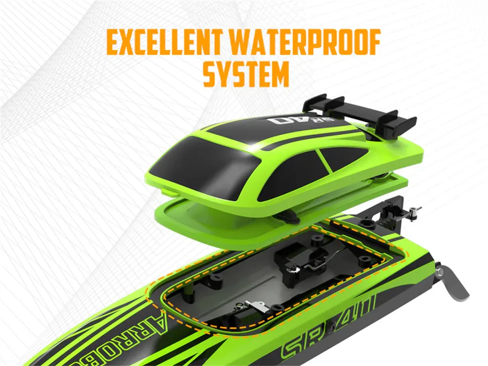 Volantexrc 797-5 SR40 2.4G 30mph RTR Brushless RC Boat Waterproof Auto Self Righting Reverse Water Cooling System Full Proportional High Speed Remote Control Ship Vehicles Models Toys