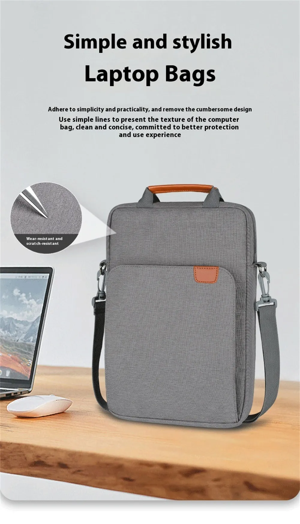 9.7''/13'' Tablet Sleeve Bag Lightweight Laptop Handbag Simple Waterproof Notebook Inner Case Messenger Bag