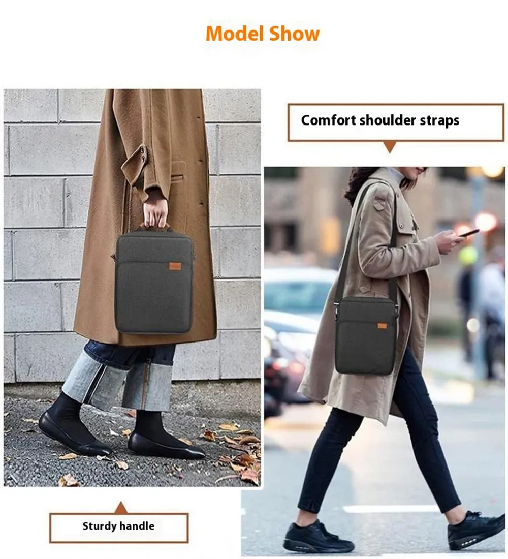 9.7''/13'' Tablet Sleeve Bag Lightweight Laptop Handbag Simple Waterproof Notebook Inner Case Messenger Bag