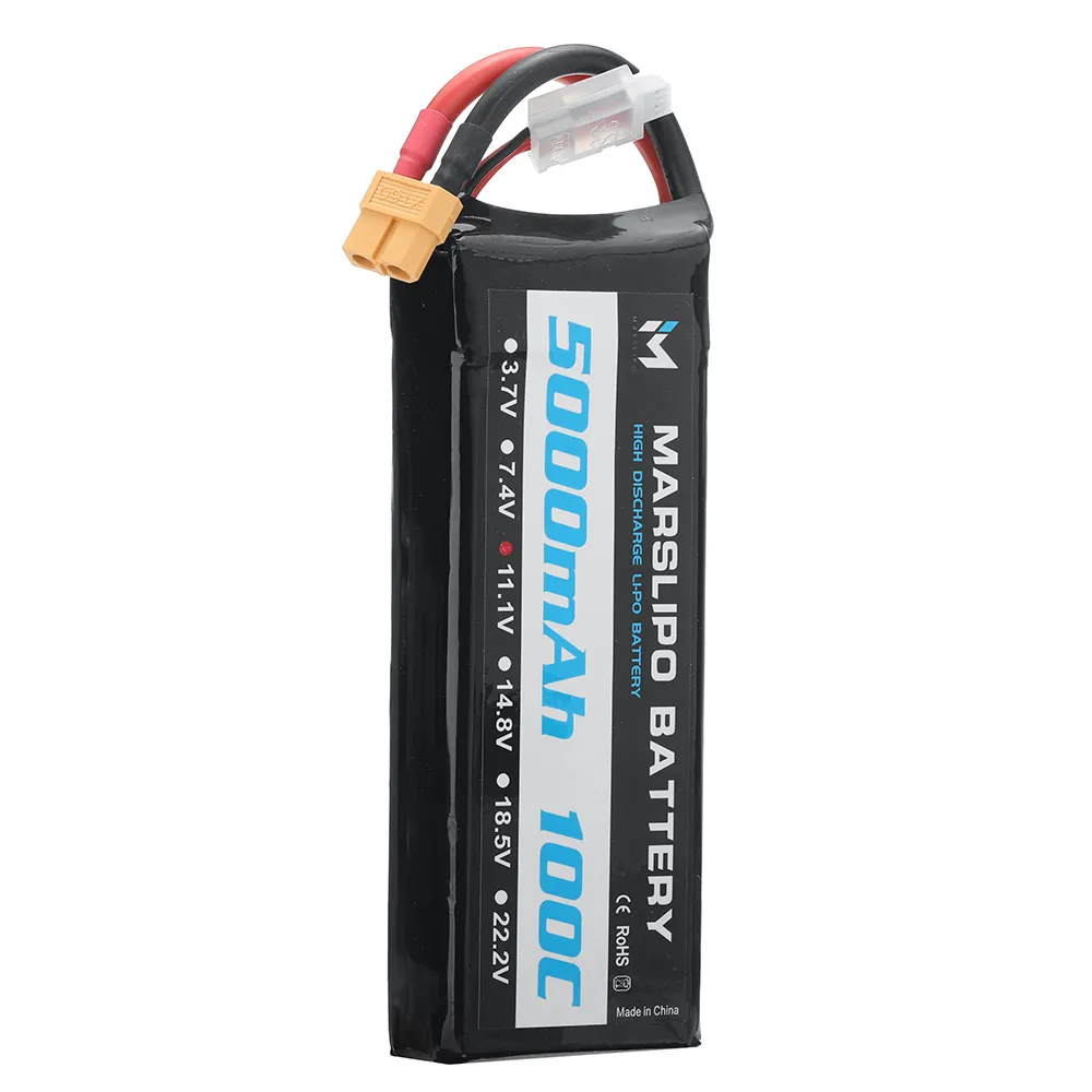 MARSLIPO 11.1V 5000mAh 100C 3S Lipo Battery XT60 Plug for RC Drones