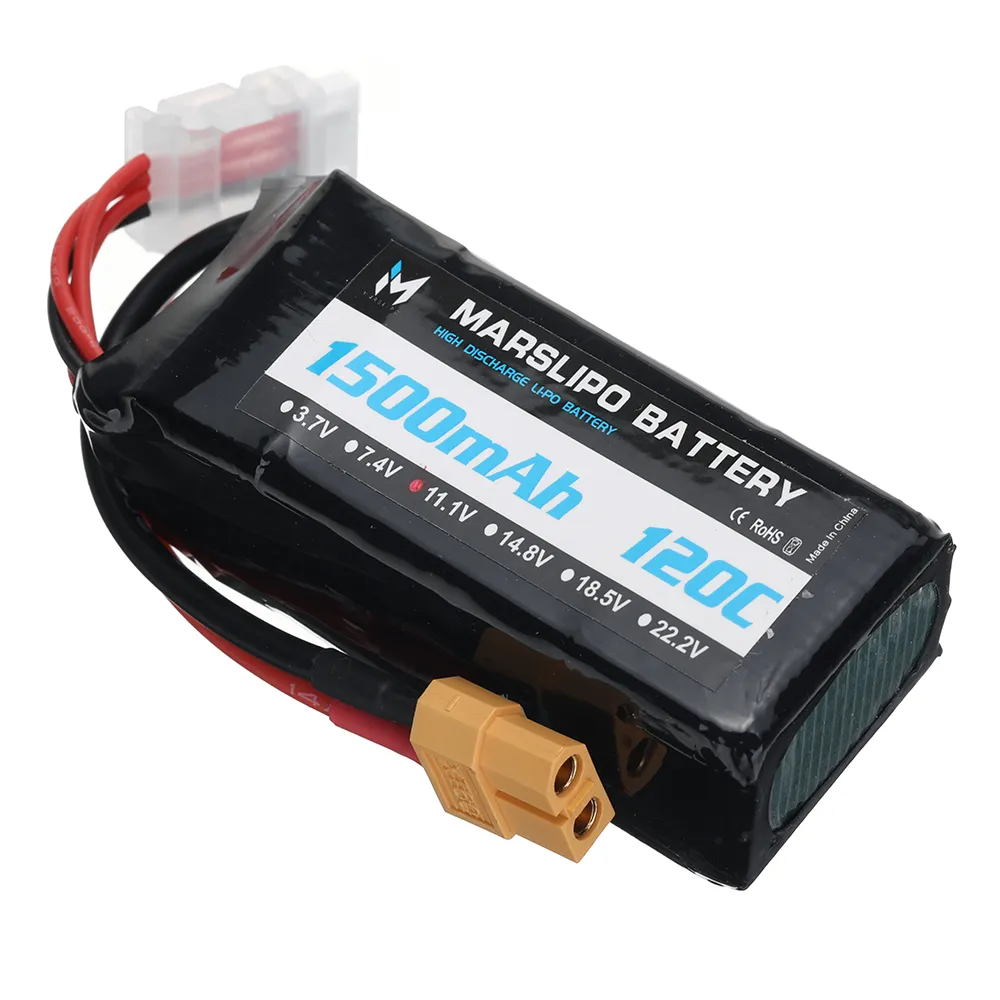 MARSLIPO 11.1V 1500mAh 120C 3S Lipo Battery XT60 Plug for RC Drones MARSLIPO 11.1V 1500mAh 120C 3S Lipo Battery XT60 Plug for RC Drones