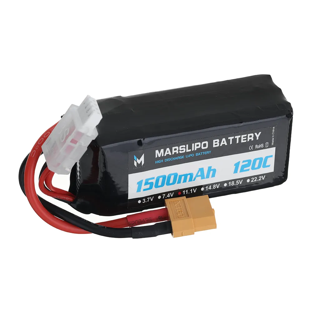 MARSLIPO 11.1V 1500mAh 120C 3S Lipo Battery XT60 Plug for RC Drones MARSLIPO 11.1V 1500mAh 120C 3S Lipo Battery XT60 Plug for RC Drones