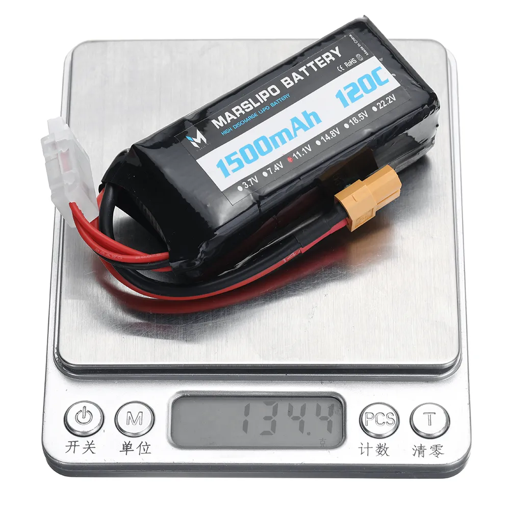 MARSLIPO 11.1V 1500mAh 120C 3S Lipo Battery XT60 Plug for RC Drones MARSLIPO 11.1V 1500mAh 120C 3S Lipo Battery XT60 Plug for RC Drones