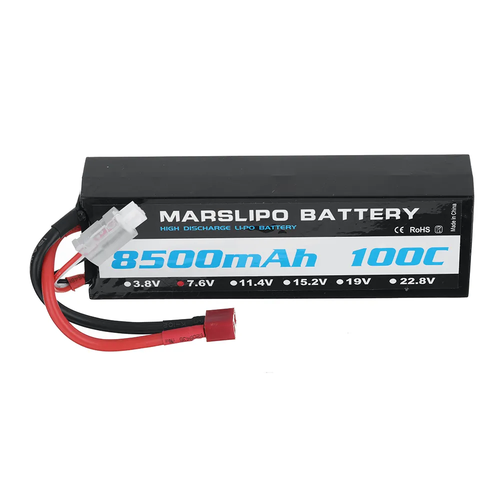 MARSLIPO 7.6V 8500mAh 100C 2S Lipo Battery T Plug for RC Car MARSLIPO 7.6V 8500mAh 100C 2S Lipo Battery T Plug for RC Car