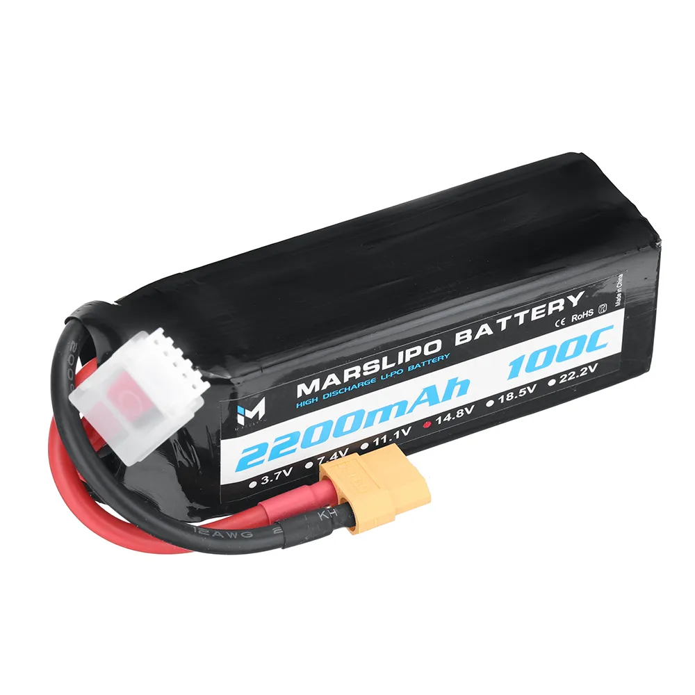 MARSLIPO 14.8V 2200mAh 100C 4S Lipo Battery XT60 Plug for RC Drones MARSLIPO 14.8V 2200mAh 100C 4S Lipo Battery XT60 Plug for RC Drones