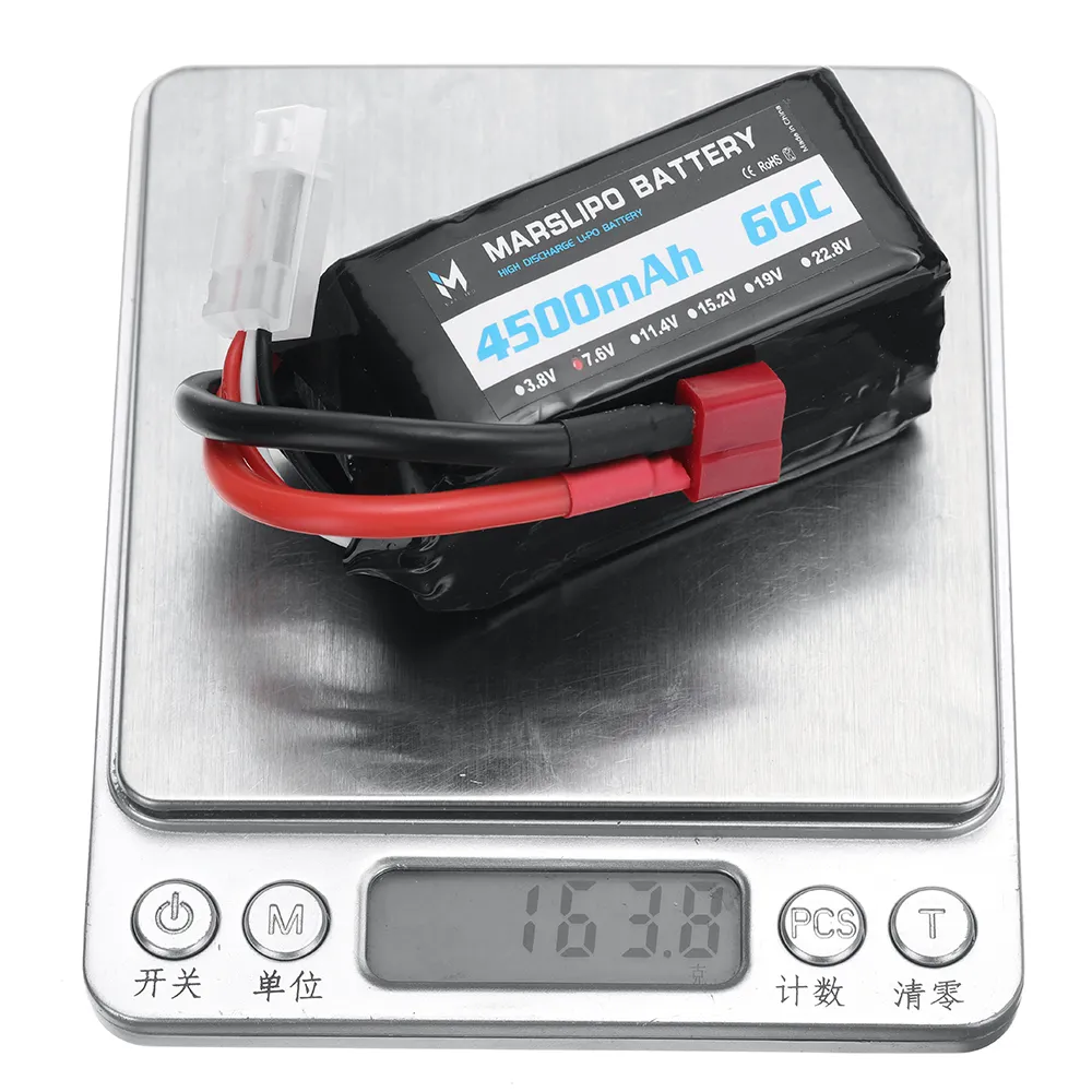 MARSLIPO 7.6V 4500mAh 60C 2S Lipo Battery T Plug for RC Car MARSLIPO 7.6V 4500mAh 60C 2S Lipo Battery T Plug for RC Car