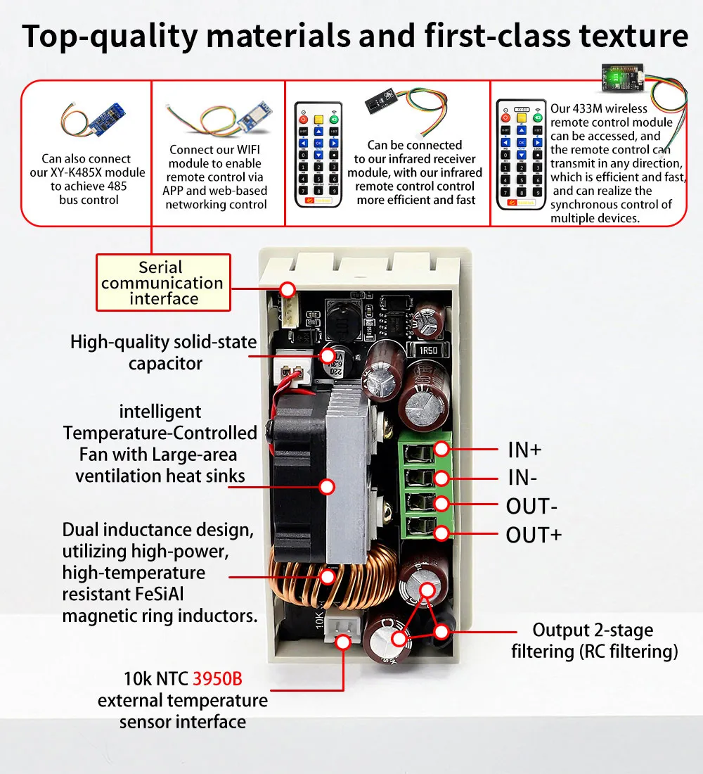 3Pcs Sinilink XY6509X CNC Adjustable DC Power Supply Constant Voltage Constant Current Maintenance 65V 9A 585W Step-Down Module 3Pcs Sinilink XY6509X CNC Adjustable DC Power Supply Constant Voltage Constant Current Maintenance 65V 9A 585W Step-Down Module