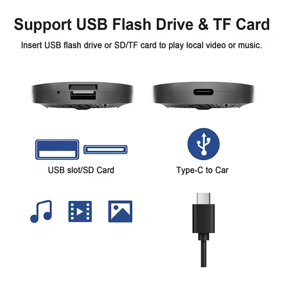YUEHOO YH-CA91 2+32G Carplay AI Box Android 10.0 Wireless Android Auto Adapter Smart TV Box Plug & Play for Factory Wired CarPlay Cars
