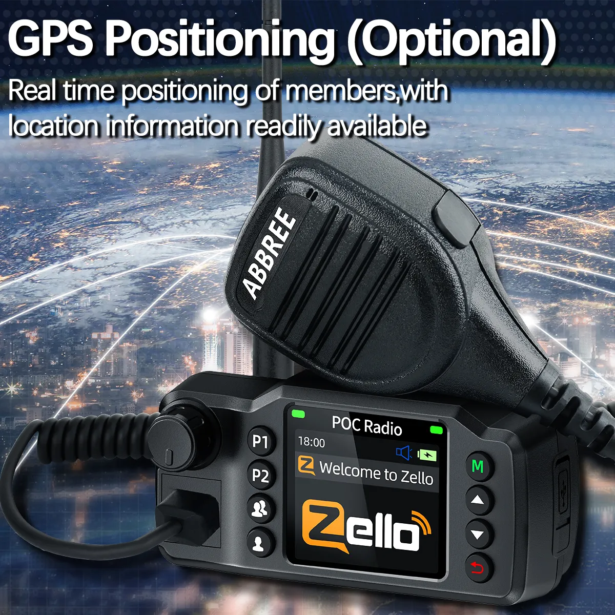 ABBREE GP-8900 Plus 4G Car Radio Dual-SIM Unlimited Distance Zello Android 5.1 POC Radio Clear Sound Large Color Screen