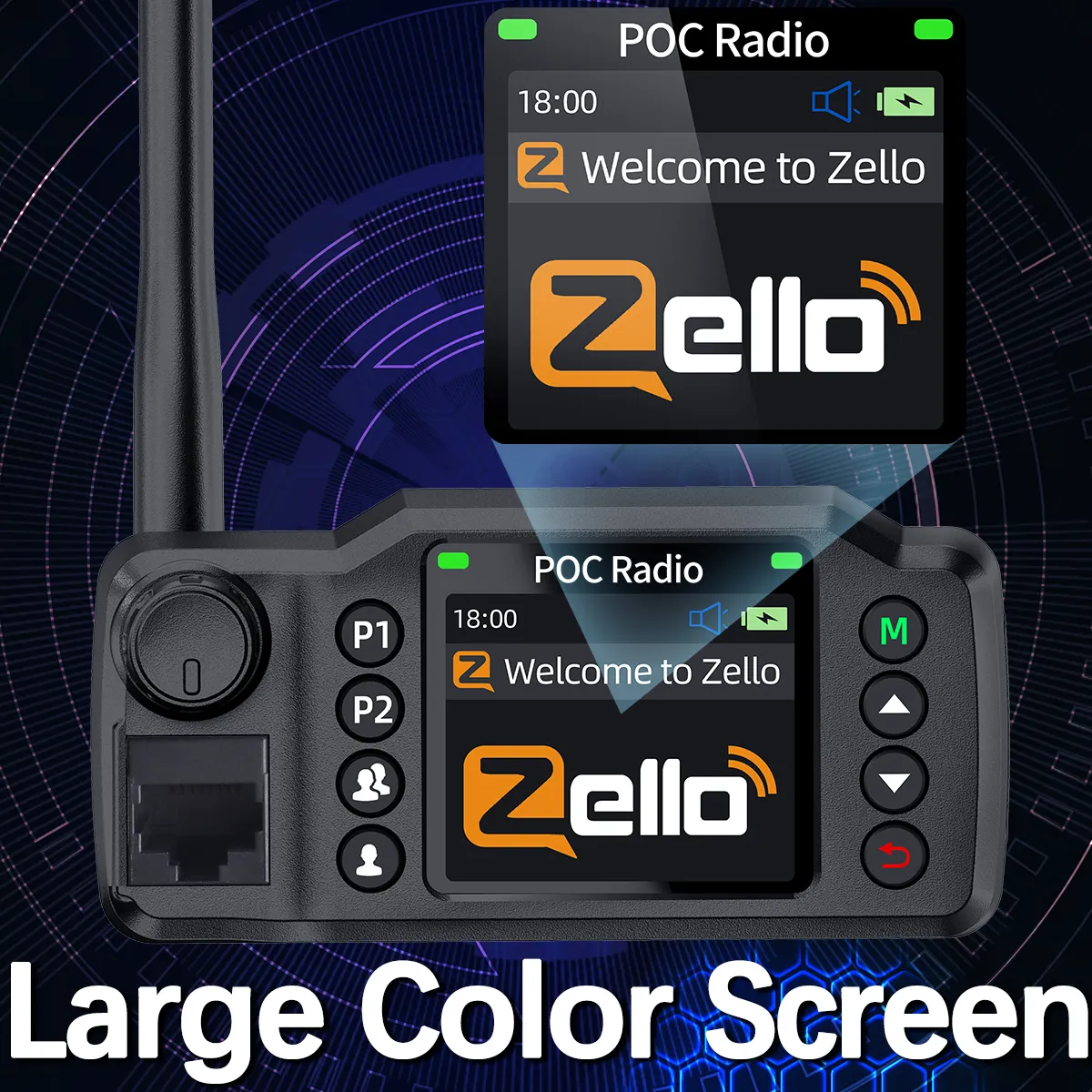 ABBREE GP-8900 Plus 4G Car Radio Dual-SIM Unlimited Distance Zello Android 5.1 POC Radio Clear Sound Large Color Screen